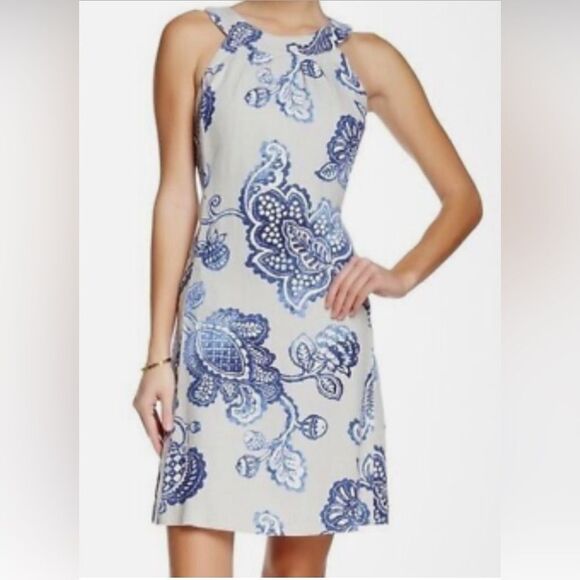 J McLaughlin Edie Halter Linen Sleeveless Dress size 8 - Picture 1 of 10